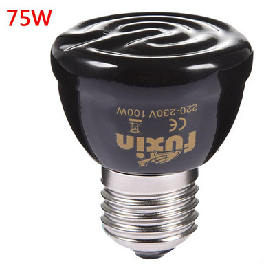 W 50W 75W 100W E27 Žarulja za grijanje kućnih ljubimaca Crni infracrveni keramički emiter Žarulja za grijanje Pet Brooder Pilići Lampa za gmazove Snažna