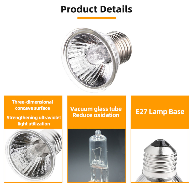 Kilpkonnasisaliku peesituslamp 25W 50W 75W 100W lemmikloomaküte E27 pirn Kameeleon Madu Kilpkonn Roomaja küttevalgusti UVA+UVB päikesevalgus