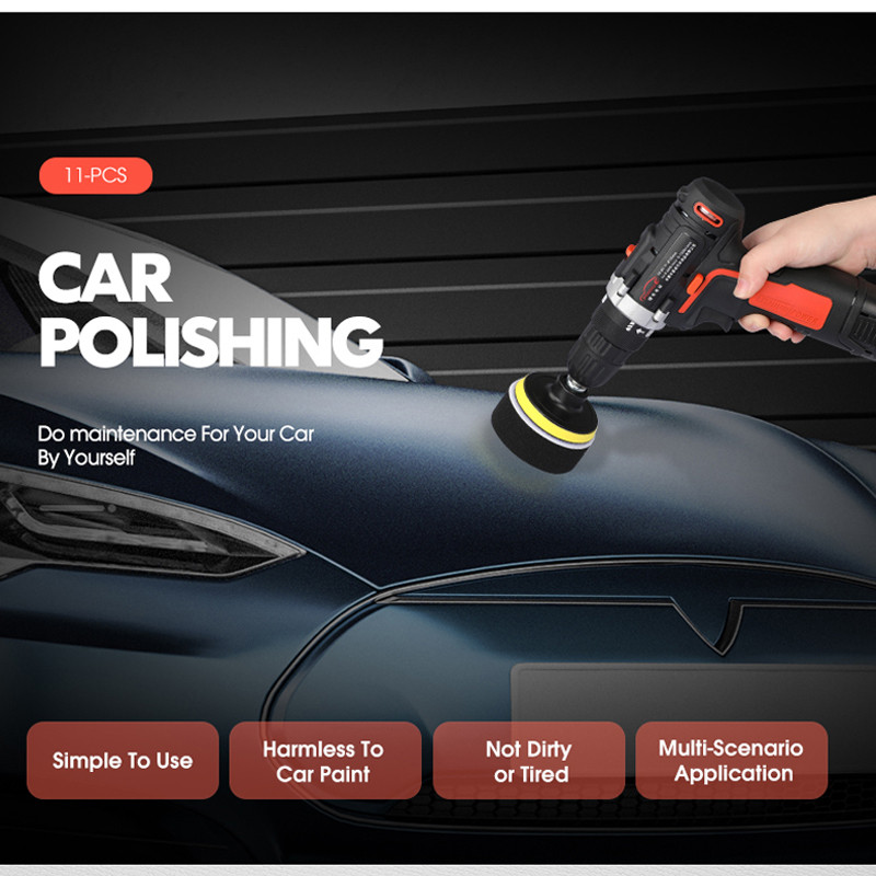 11kom diskova za poliranje automobila Jastučići za poliranje Samoljepljivi jastučići za poliranje Vosak Njemačka pjena za poliranje Dodaci za njegu automobila