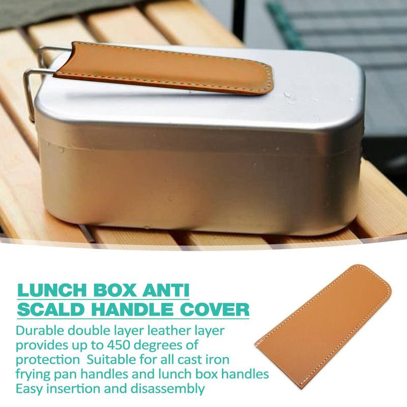 Manșon cu mâner din piele artificială Suport pentru cutie de prânz Manșon Capac pentru oală pentru picnic de camping Pentru oală de camping Oala de prânz cu ramen