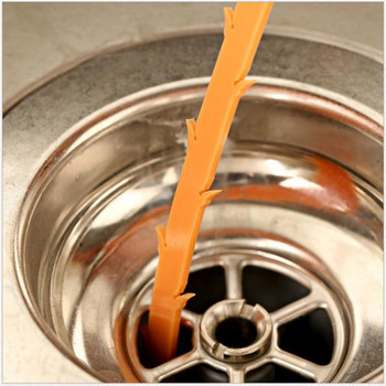 19,6-инчова кука за почистване на кухненска мивка Драгиране на канали Пружинна тръба Инструмент за отстраняване на косми Инструмент за почистване на мивки