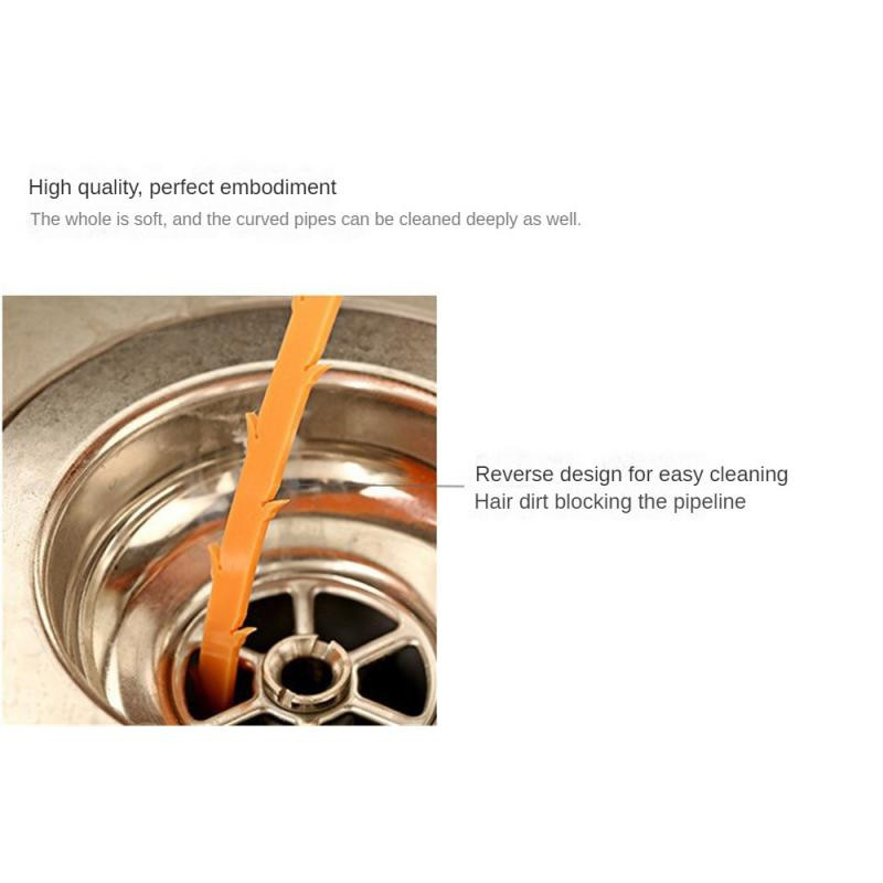 19,6 colio virtuvės kriauklės valymo kabliukas kanalizacijos gilinimo spyruoklinis vamzdis plaukų gilinimo įrankis, šalinimo kriauklės valymo įrankis
