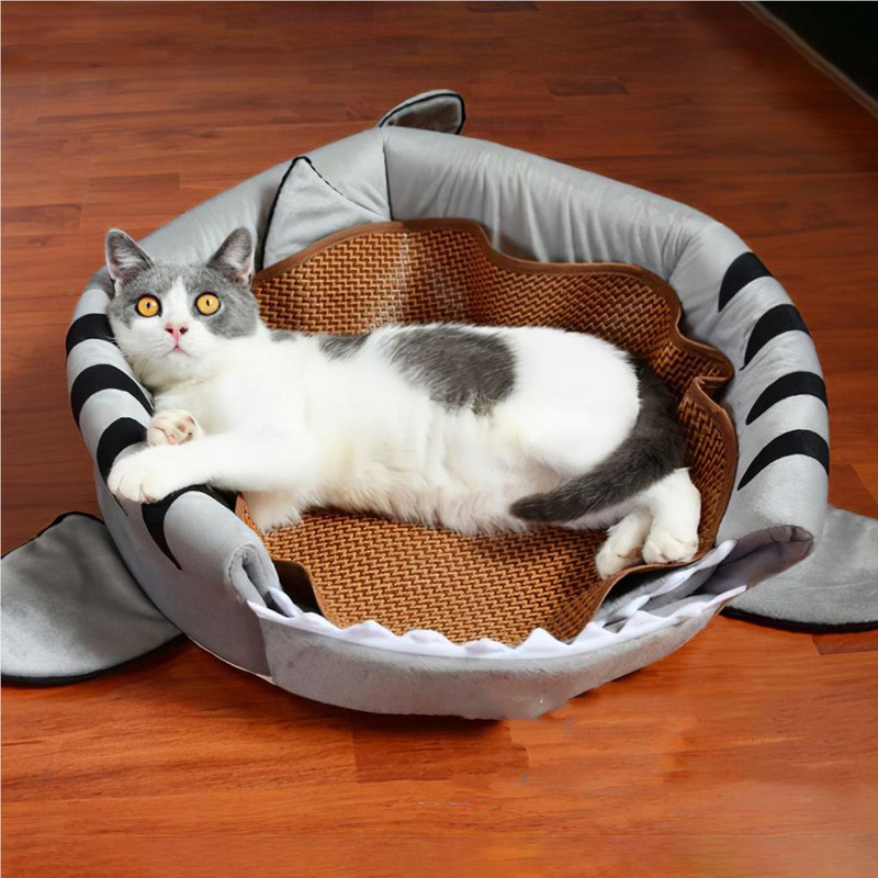 Pat pentru animale de companie de desene animate Cuibul de burete în formă de rechin Covoraș cald de toamnă iarnă Casă de dormit pentru pisici pentru casă Animale mici Hamsteri