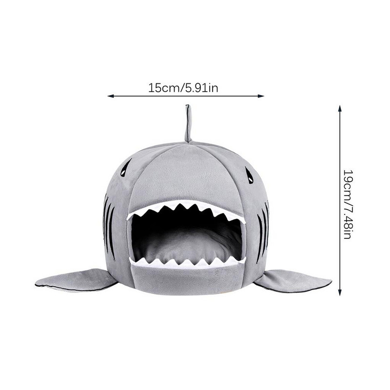 Pat pentru animale de companie de desene animate Cuibul de burete în formă de rechin Covoraș cald de toamnă iarnă Casă de dormit pentru pisici pentru casă Animale mici Hamsteri