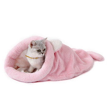 Κρεβάτι σκύλου γάτας τεσσάρων χρωμάτων Υπνόσακος Ζεστός Άνετος Κουτάβι Χειμερινή Φωλιά Μαξιλάρι Ματ Σχήμα Χαριτωμένο κατάλληλο για μικρό μεσαίο κατοικίδιο