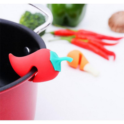 Puodo dangčio perpildymo prevencinė priemonė be deformacijos malonumo naujoviški, unikalūs, kūrybingi virtuvės įrankiai, silikoniniai dangčiai, pakeliami saugūs