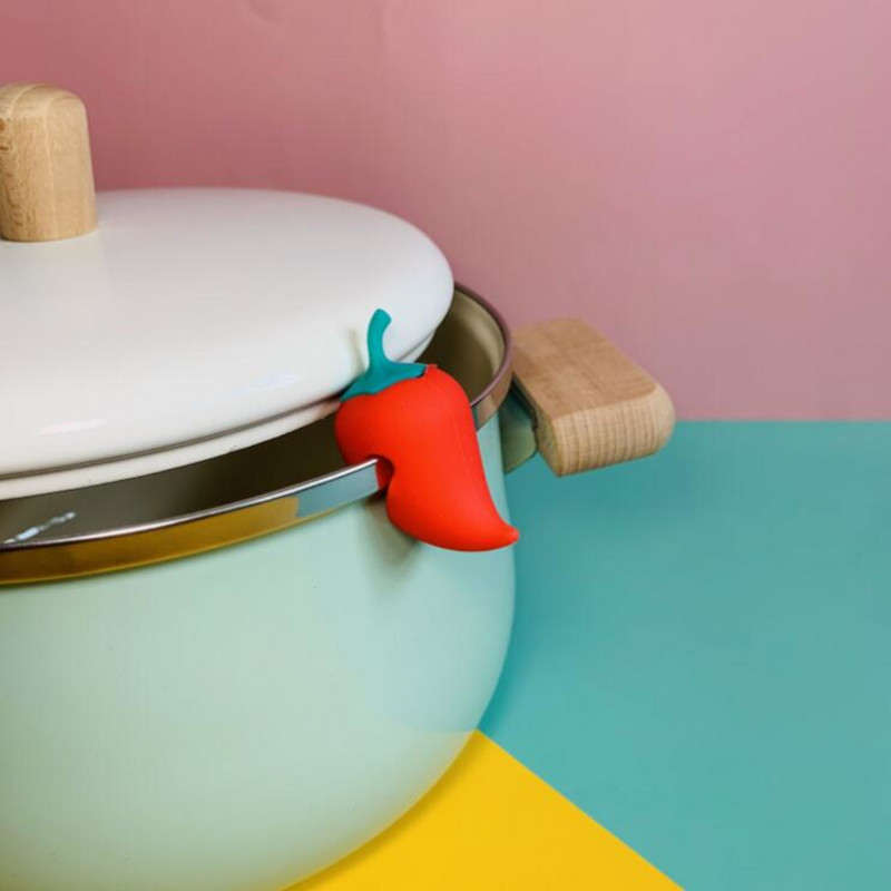 Puodo dangčio perpildymo prevencinė priemonė be deformacijos malonumo naujoviški, unikalūs, kūrybingi virtuvės įrankiai, silikoniniai dangčiai, pakeliami saugūs