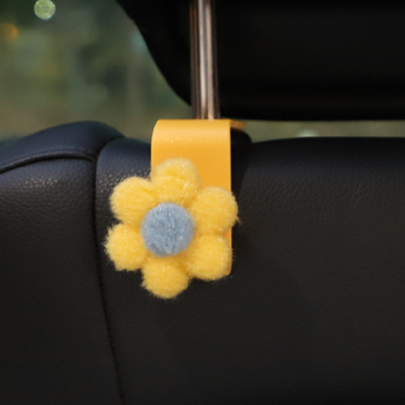 Scaun auto 2 buc. Cârlig drăguț Închidere automată în formă de arc de flori Interior Geantă de depozitare pentru stil de mașină pentru femei, fete, cadou, accesorii auto