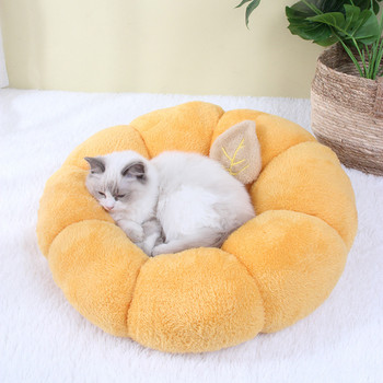 Κρεβάτι για γάτα Χειμερινή ζεστή κουβέρτα Στρογγυλό Σπίτι κατοικίδιων με λουλούδια Χοντρό μαξιλάρι ύπνου για γάτες Προμήθειες για γάτες Κρεβάτι με χαλί Μαξιλάρι για μεσαίου μεγέθους γάτες σκύλου