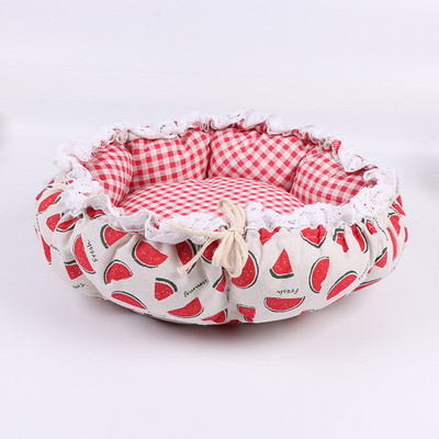 Pat pentru pisici de dovleac cu dublă utilizare, model de cai din desene animate, coș de dormit pentru animale de companie, pernă rotundă moale, covorașe reglabile pentru câini pentru pisici, canisa cuib pentru pisici