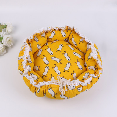 Pat pentru pisici de dovleac cu dublă utilizare, model de cai din desene animate, coș de dormit pentru animale de companie, pernă rotundă moale, covorașe reglabile pentru câini pentru pisici, canisa cuib pentru pisici