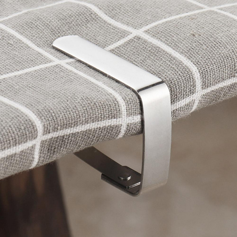 4 vnt staltiesės laikikliai Patogūs universalūs nerūdijančio plieno buities reikmenys Tvirtinimo segtukai Staltiesės segtukai