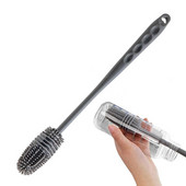 Perie de curățare a sticlei, din silicon, cu mâner lung, perie mică, mașină de spart pereți, curățenie specială cupe artefact, perie, sticla