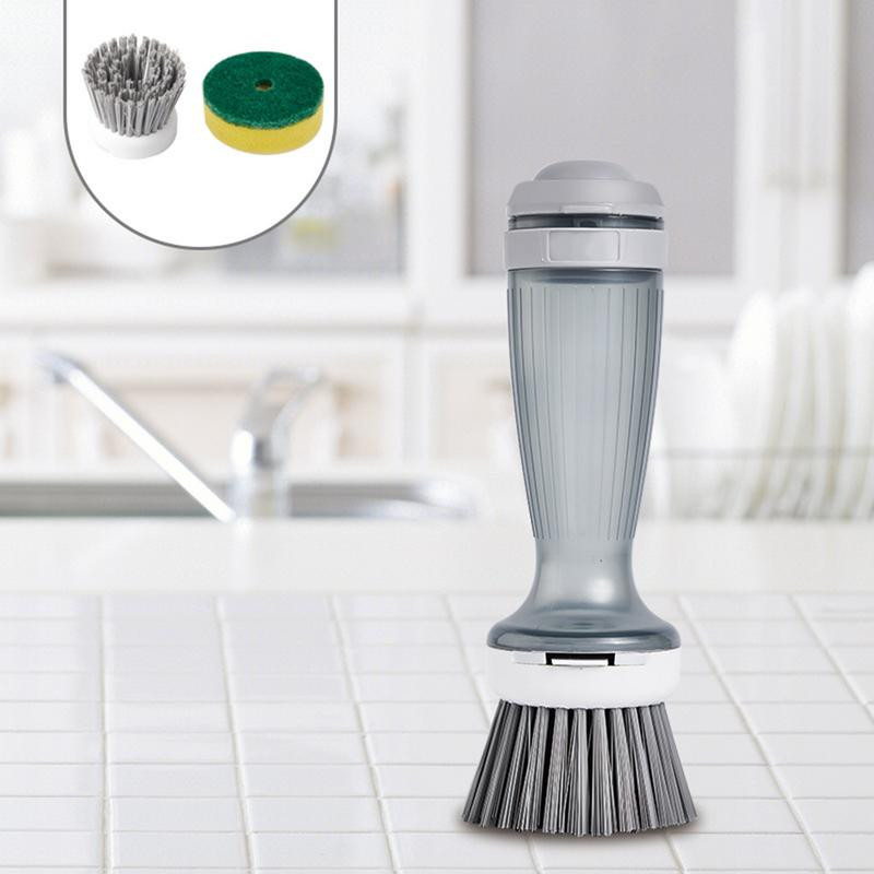 Perie de vase cu dozator de săpun Perie de spălat vase de bucătărie cu cap de perie înlocuibil Distribuitor de săpun Perie de spălat vase pt.