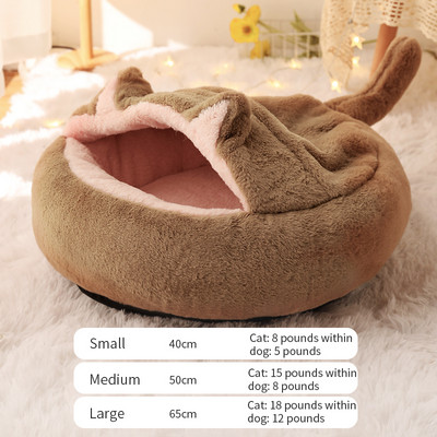 Μαλακό κρεβάτι γάτας Χειμερινός ζεστός υπνόσακος γάτας Ημίκλειστος σπήλαιο γάτας Nesk Μικρό κρεβάτι για σκύλους Ξαπλώστρα γατάκι Μαξιλάρι για κατοικίδια Καλάθι Σπίτι