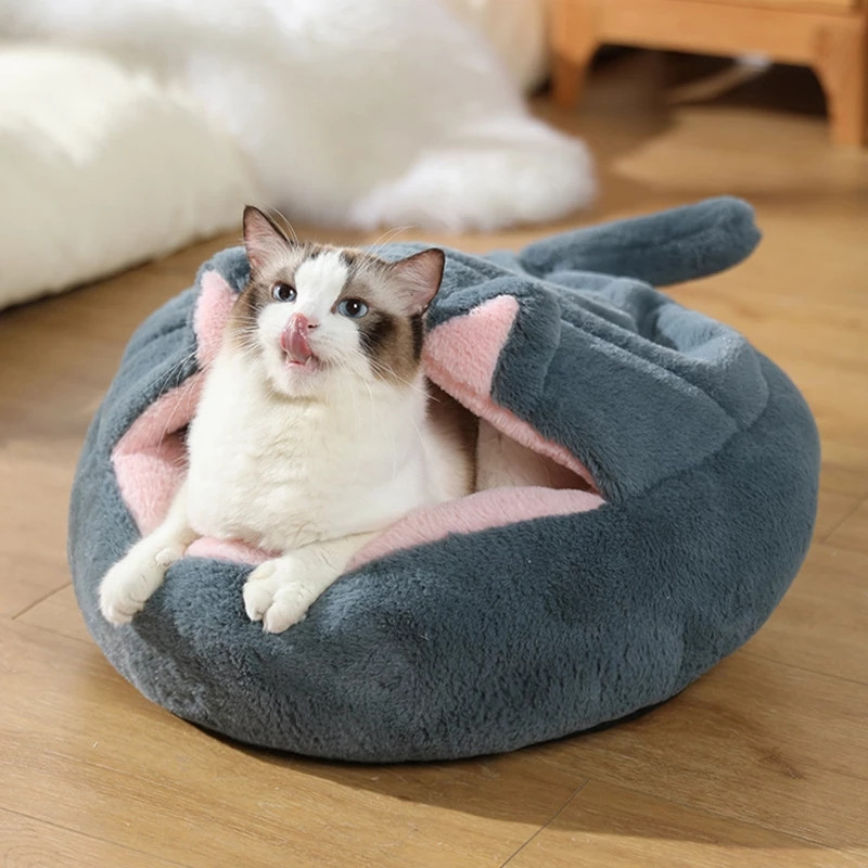 Μαλακό κρεβάτι γάτας Χειμερινός ζεστός υπνόσακος γάτας Ημίκλειστος σπήλαιο γάτας Nesk Μικρό κρεβάτι για σκύλους Ξαπλώστρα γατάκι Μαξιλάρι για κατοικίδια Καλάθι Σπίτι