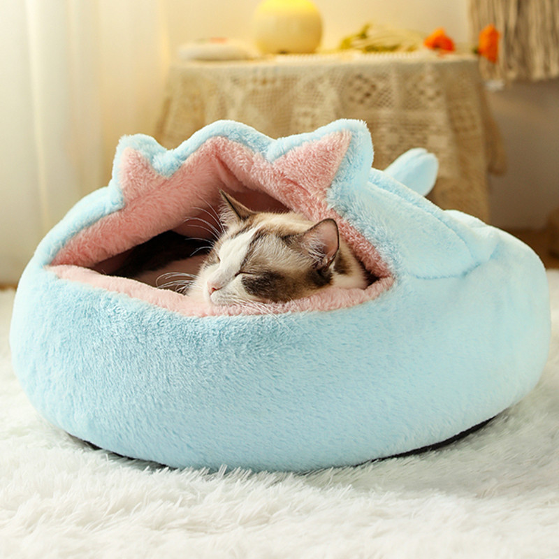 Μαλακό κρεβάτι γάτας Χειμερινός ζεστός υπνόσακος γάτας Ημίκλειστος σπήλαιο γάτας Nesk Μικρό κρεβάτι για σκύλους Ξαπλώστρα γατάκι Μαξιλάρι για κατοικίδια Καλάθι Σπίτι