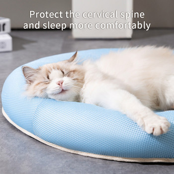Легло за спане на котки, кръгла форма, лятно охлаждащо легло, преносимо меко издръжливо гнездо за домашни любимци, охлаждаща подложка за домашни любимци Hamaca Para Perro
