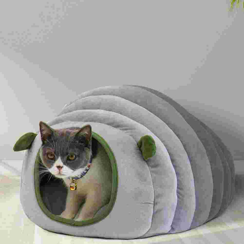 Hubane kassivoodi lemmikloomamaja soe talvine magamiskoobas kassipoeg telk lamamistool onn pehme padjakate