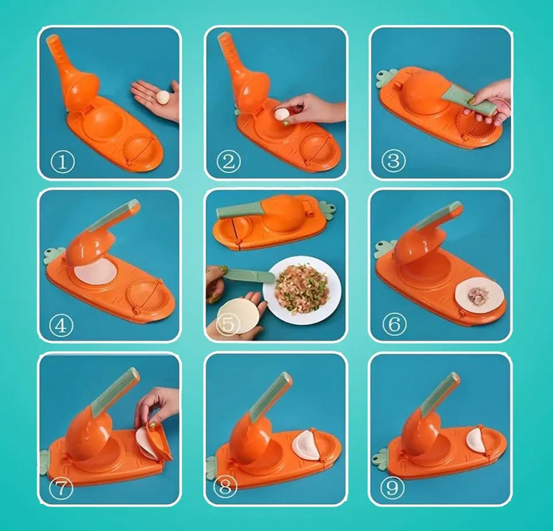 Aparat za okruglice 2 u 1, učinkoviti set kalupa za knedle Ručni omotač okruglica Izrada kalupa za tijesto Prešanje kalupa DIY kuhinjski alati