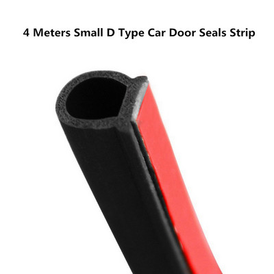 Малка D лента за уплътнение на вратата на автомобила 2 3 4 метра Звукоизолация за автомобила D форма 3M Уплътнение на вратата Авто гумени уплътнения