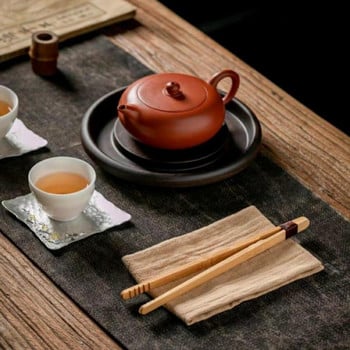 Дървена пинсета за чай Мини клещи за салата Храна Тост Прави щипки Чаши за кафе и захар Малки щипки за чай Кухненски прибори за чай Джаджи