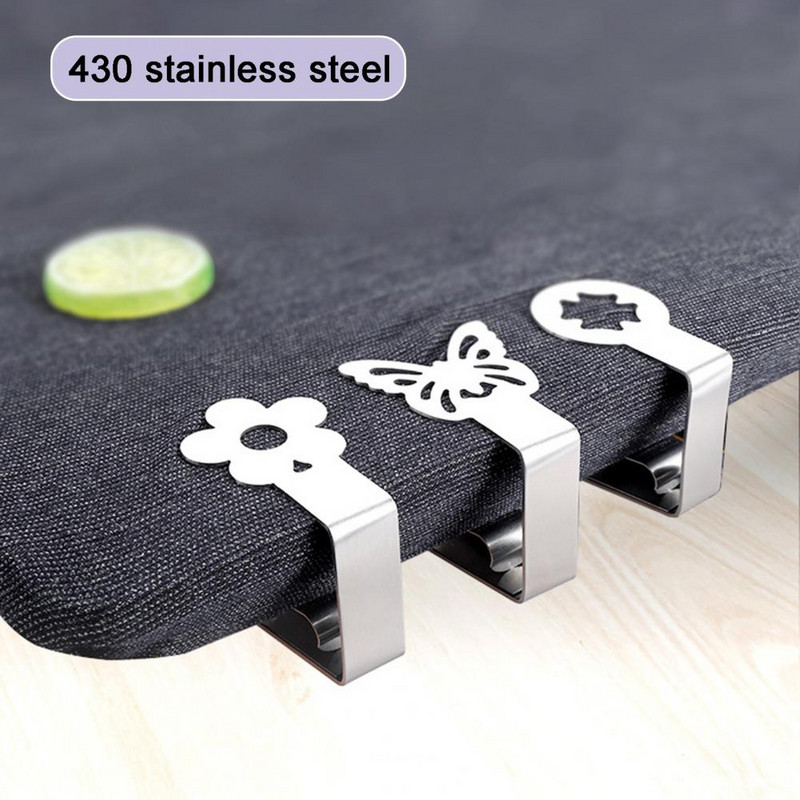 4 τμχ Στιλβωμένες αντισκωριακές Ασφαλείς Διαφορετικά Σχήματα Πυκνωτές θήκες τραπεζομάντιλων Κλιπ στερέωσης τραπεζομάντιλων Οικιακά είδη