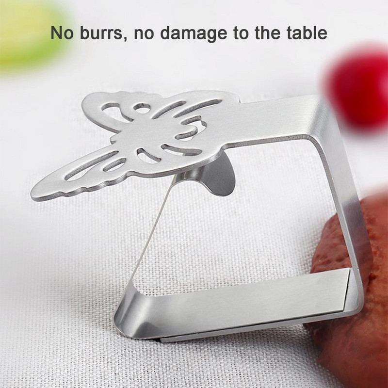 4 τμχ Στιλβωμένες αντισκωριακές Ασφαλείς Διαφορετικά Σχήματα Πυκνωτές θήκες τραπεζομάντιλων Κλιπ στερέωσης τραπεζομάντιλων Οικιακά είδη