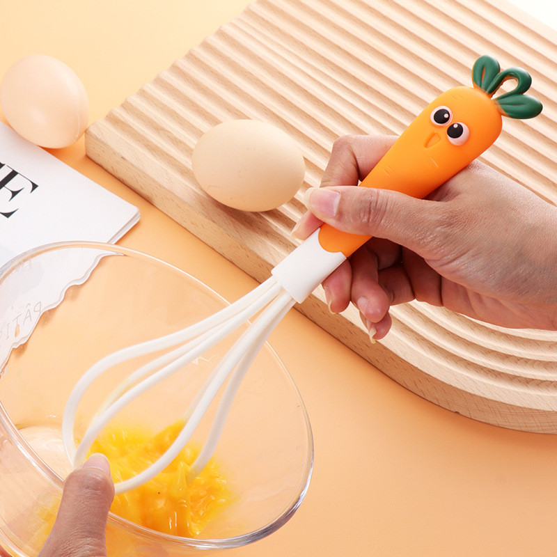 Virtuvinis silikoninis plaktuvas neslystantis mielas ropių kiaušinių plakiklis pieno putų plaktuvas Virtuvės indas virtuvės reikmenys silikoninis kiaušinių plakimo įrankis