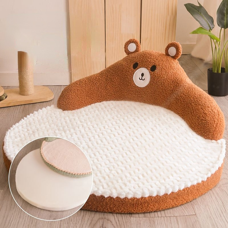 Kačių sofos, meškiuko formos kilimėlis mažam šuniui, plaunamas urvas Katės lizdas šunų veislyno kempinė, skirta šuniuko kačiuko miegojimui artefaktas