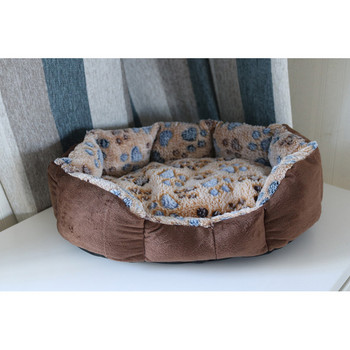 Αποτύπωμα Ζεστό κρεβάτι για κατοικίδια για γάτες Μικρά σκυλιά Σπίτι χειμερινής γάτας που πλένεται βαμβακερό καναπέ για κουτάβι Κουτάπι μαξιλάρι για κατοικίδια ρείθρο Cama Perro