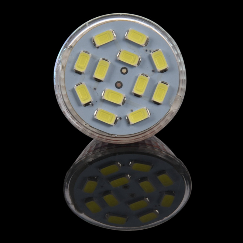 2X 6W GU4(MR11) LED prožektorius MR11 12 SMD 5730 570 Lm DC 12V, balta ir šilta balta