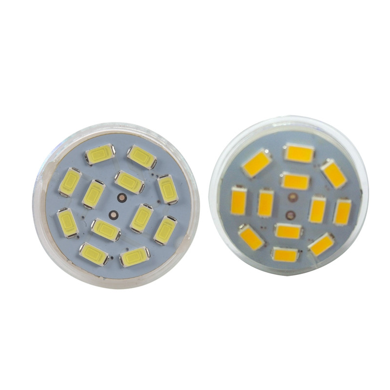 2X 6W GU4(MR11) LED prožektorius MR11 12 SMD 5730 570 Lm DC 12V, balta ir šilta balta