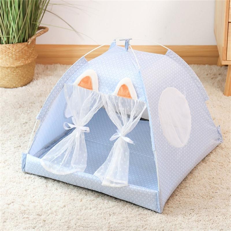 Lemmikloomade telkvoodi väikestele koertele ja kassidele Poolkinnine korterelamu suvekoobas kahepoolse padjaga kutsikate maja libisemiskindla disainiga Dropshipping