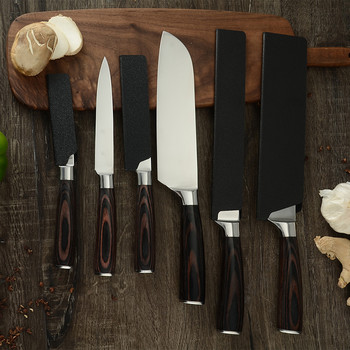 ABS Βελούδινο κάλυμμα λεπίδας μαχαιριού Προστατευτική θήκη Μαύρη πλαστική θήκη πολλαπλών μεγεθών Chefs Knife Covers Εργαλείο θήκης μαχαιριών κουζίνας