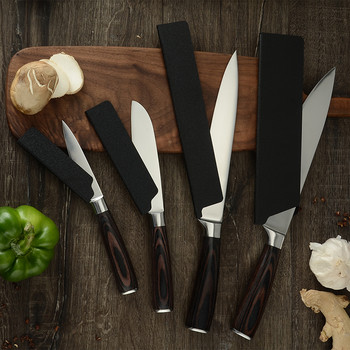 Кадифена протекторна обвивка на острието на ножа от ABS Калъф за предпазители на ръба Черен многоразмерен пластмасов капак за ножове за готвачи Калъф за кухненски нож Инструмент