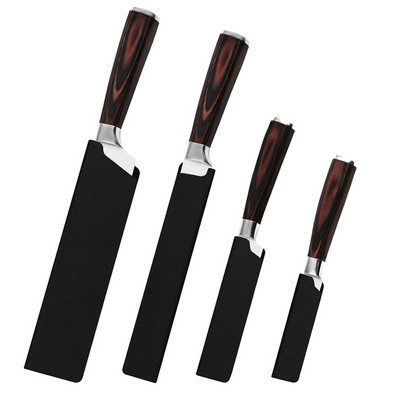 Кадифена протекторна обвивка на острието на ножа от ABS Калъф за предпазители на ръба Черен многоразмерен пластмасов капак за ножове за готвачи Калъф за кухненски нож Инструмент