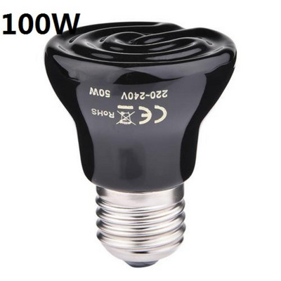 25W50W75W100W E27 toli infraraudonųjų spindulių keraminė naminių gyvūnėlių šildymo lempa Vėžlys Spider Ropliai Box Šildytuvas Šildytuvas Šilumos lemputė