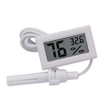 LCD Цифров термометър за влечуги Хигрометър със сонда Хигротермограф Терариум за костенурка Аквариум Измерване на температура и влажност