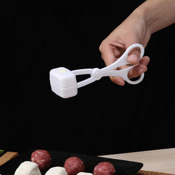 Държач за кюфтета Ножици с форма на ABS Лъжица за топки за месо Направи си сам Незалепваща лъжица за топки за месо Хранителна форма за оризови топки