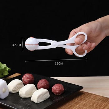 Θήκη για κεφτεδάκια Ψαλίδι σε σχήμα ABS Κουτάλι για μπάλα κρέατος DIY Μη κολλώδες κουτάλι για μπάλα κρέατος Καλούπι ρυζιού κατηγορίας τροφίμων
