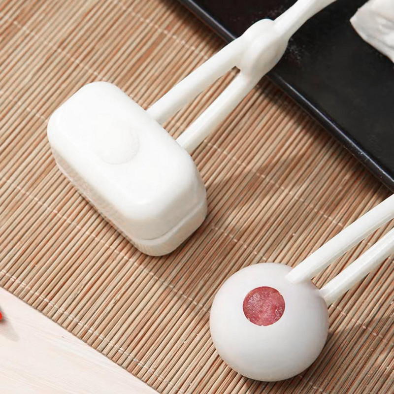 Suport pentru chifteluță, în formă de foarfece, lingură pentru mingea de carne din ABS, lingură pentru minge de carne, non-lipicioasă, pentru orez de calitate alimentară.