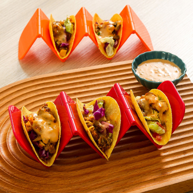 Kokkupandav tacohoidik Mehhiko tortilla alus, lainekujuline, hoiab Mehhiko pannkoogialuse plastist pannkoogiresti kevadrullihoidja