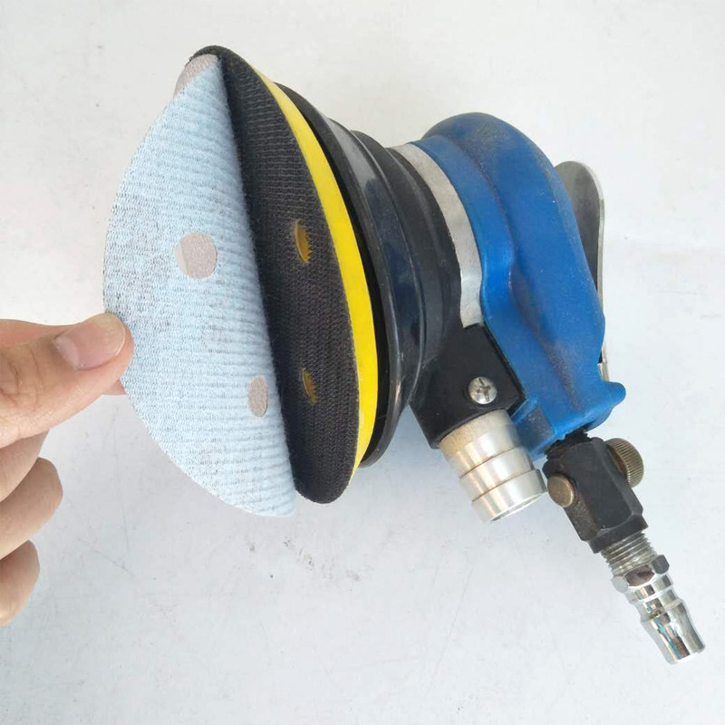 6 auguga auto lihvimispaber, pneumaatiline ümmargune poleerimispahtel, isekleepuv veski, valge sametine tagakülg, 10 tk, 5 tolli