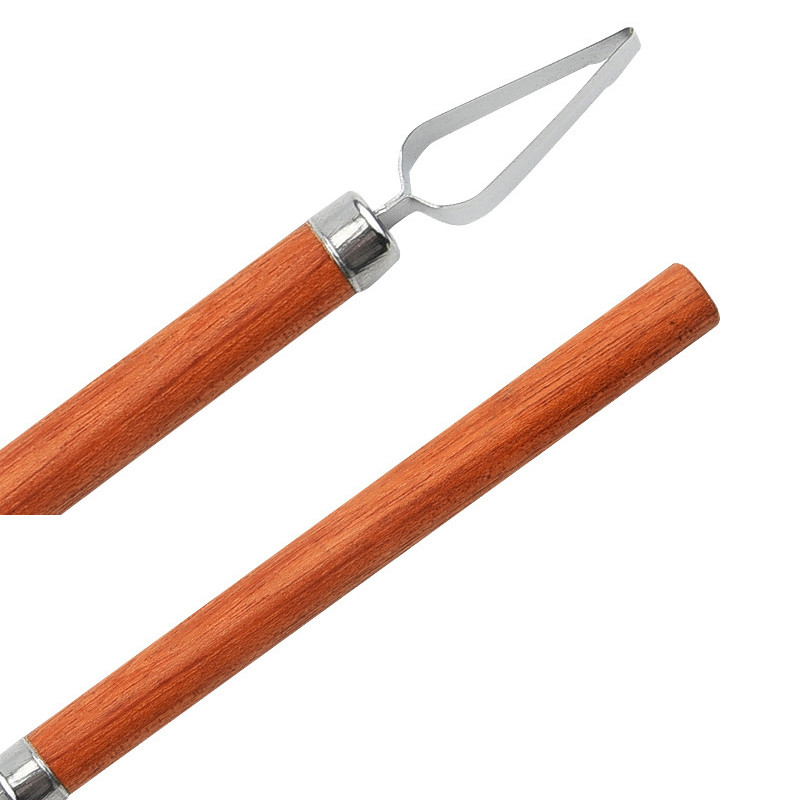 1 τμχ Εργαλείο σκαλίσματος με ξύλινη λαβή από ανοξείδωτο ατσάλι Μαχαίρι σκαλίσματος σε πιάτο φρούτων και λαχανικών Εργαλεία σχεδίασης σεφ Αξεσουάρ κουζίνας σπιτιού