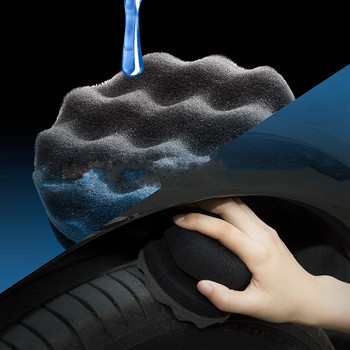 Гъба за полиране на автомобилна восък с шестоъгълна ръкохватка Апликатор за ръчна восъчна гъба за гуми Гъба за восък с висока плътност за авто кола маска Аксесоари