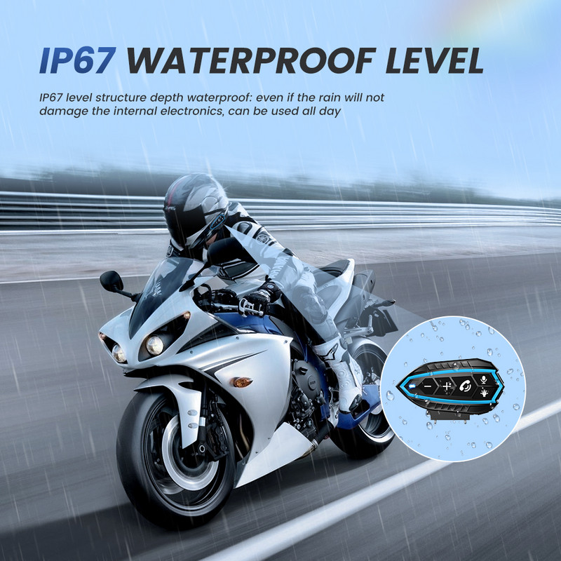 Căști pentru cască de motocicletă Bluetooth 5.0 EDR 3 buc. Înlocuiește cadru Căști fără fir Căști IP67 Reducere Roise Impermeabil