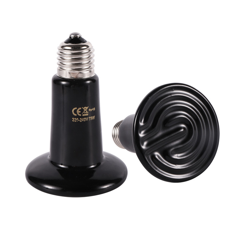 Naminių gyvūnėlių roplių tolimųjų infraraudonųjų spindulių keraminė šildymo lempa 110V/220V šilumą spinduliuojanti lemputė 25W 50W 75W 100W 150W 200W gyvūnų liuko šildymas