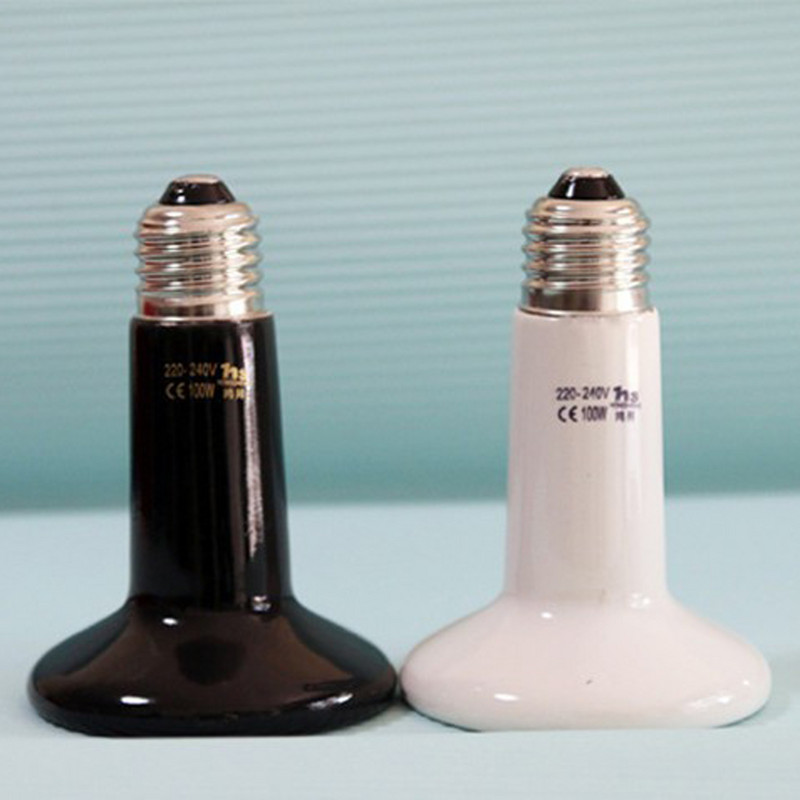 Naminių gyvūnėlių roplių tolimųjų infraraudonųjų spindulių keraminė šildymo lempa 110V/220V šilumą spinduliuojanti lemputė 25W 50W 75W 100W 150W 200W gyvūnų liuko šildymas