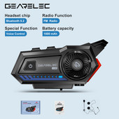 Ακουστικά GEARELEC X5 κράνος μοτοσικλέτας BT 5.2 Αδιάβροχα ασύρματα ακουστικά Φωνητικός έλεγχος Ραδιοφωνικός έλεγχος μείωσης αύξησης FM Προειδοποιητική λυχνία ραδιοφώνου
